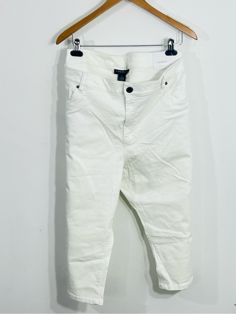 Lane Bryant White Pedal Jeans Size 26 NWT High Rise 19" Inseam Casual Streetwear